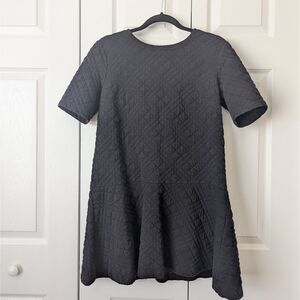 LOFT Black Quilted Drop Waist Twirl Dress | Women’s Medium